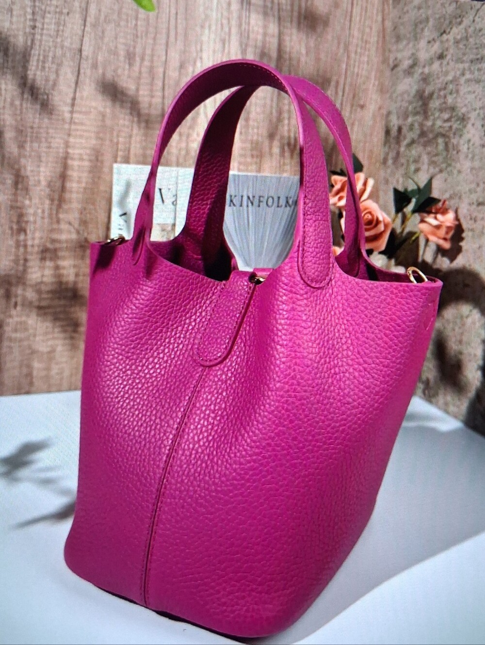 DUYP Melodie Ceclie Josette - Versatile Bucket Bag - Grained Cowhide ROSE VIOLET